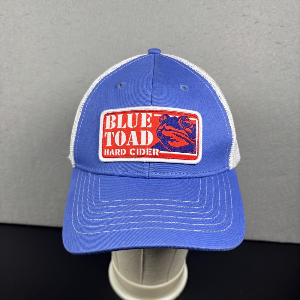 BLUE TOAD HARD CIDER CIDERY BREWERY SNAPBACK TRUCKER BASEBALL CAP BLUE WHITE